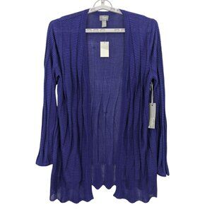 Chicos Travelers Slinky Cardigan Women Size L Open Front Knit Lightweight Boho